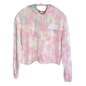 Pastel Tie-Dye Star Wars Cropped Small Hoodie